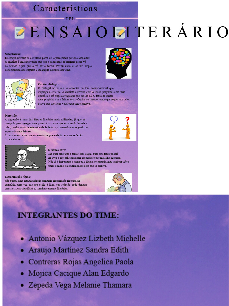 Características do ensaio literário (INFOGRÁFICO) | PDF