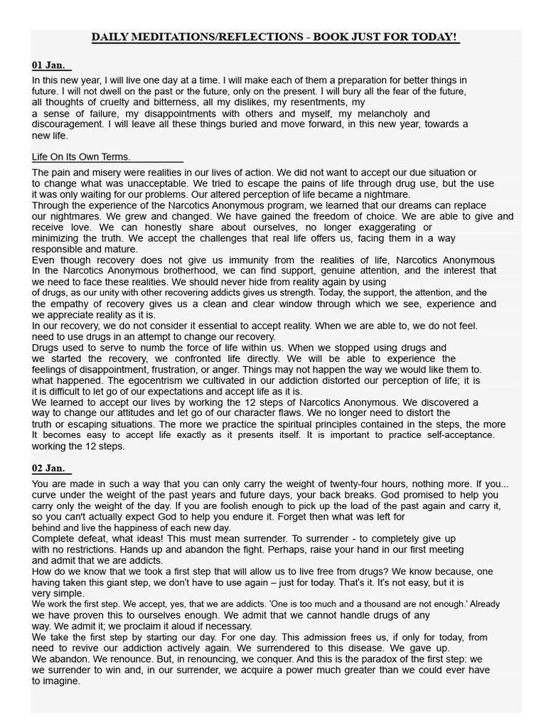 Daily Reflections for Recovery Journey | PDF | Twelve Step Program | God