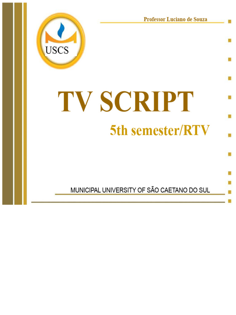 TV SCRIPT CLASSES 5semRTV | PDF | Screenplay | Idea