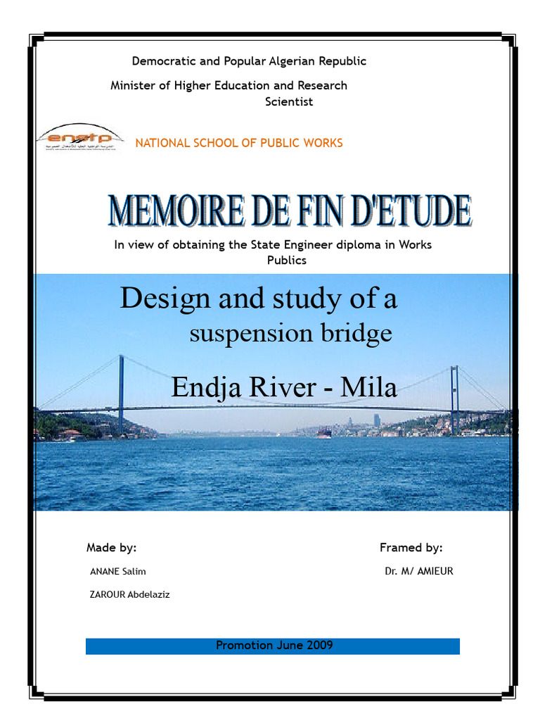 Design and Study of A Suspension Bridge PDF | PDF | Strength Of ...