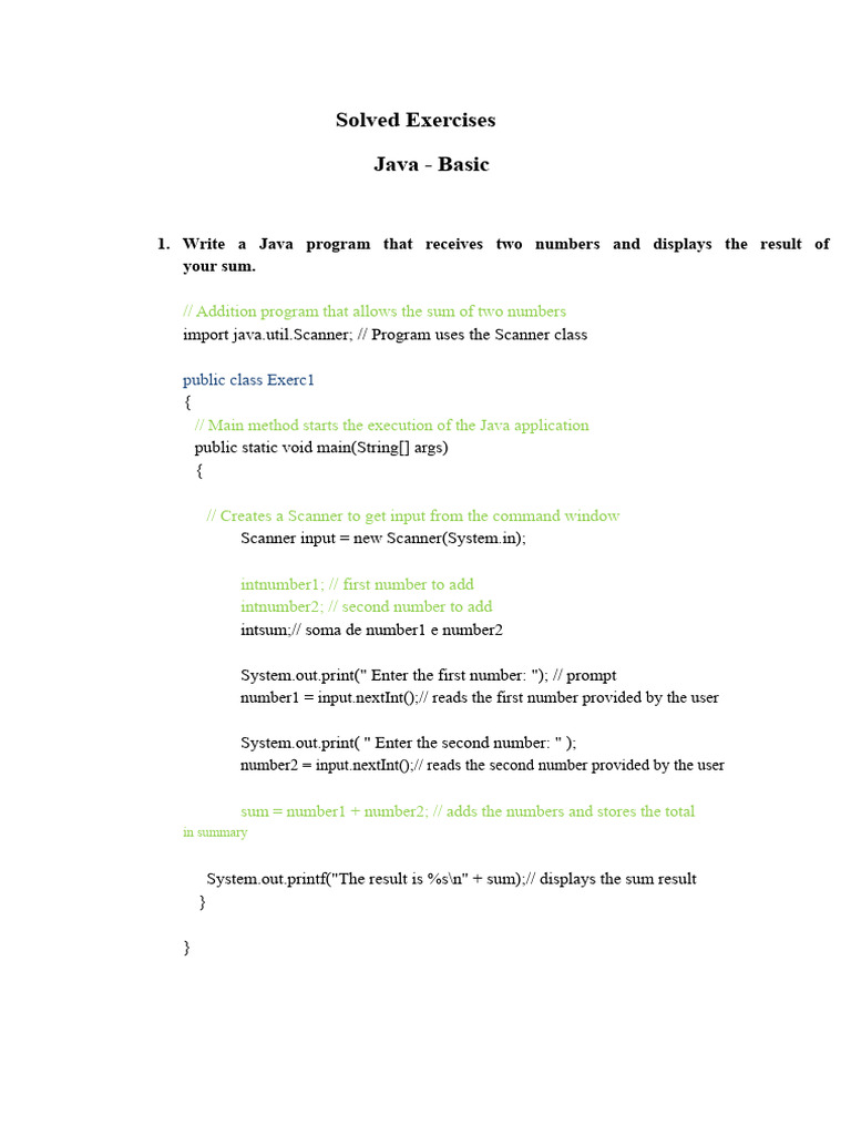 Java Basic Exercises for Beginners | PDF | Fahrenheit | Java ...