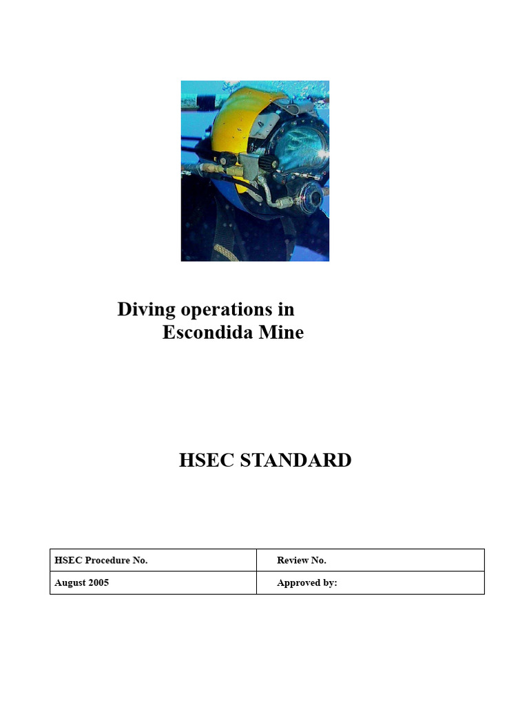 Diving Operations in MEL | PDF | Underwater Diving | Scuba Diving