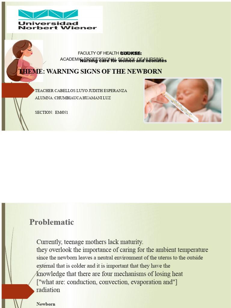 Newborn Warning Signs and Care Guide | PDF | Dehydration | Medical ...