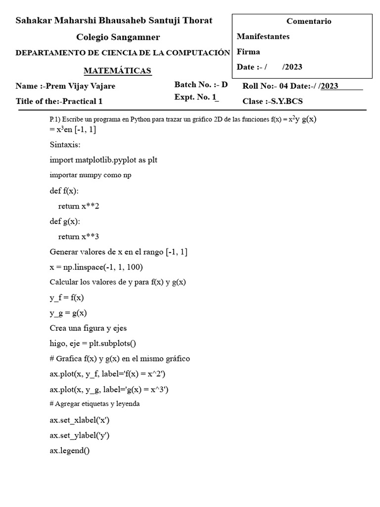Programas en Python para Gráficos y Transformaciones | PDF ...