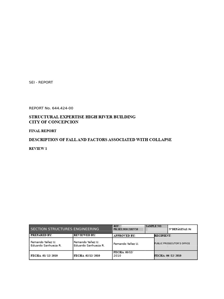 Structural Assessment of The Alto Rio Building Collapse - Concepción ...