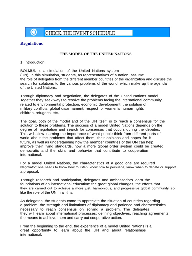 Guide to Model United Nations Preparation | PDF | Committee | United ...