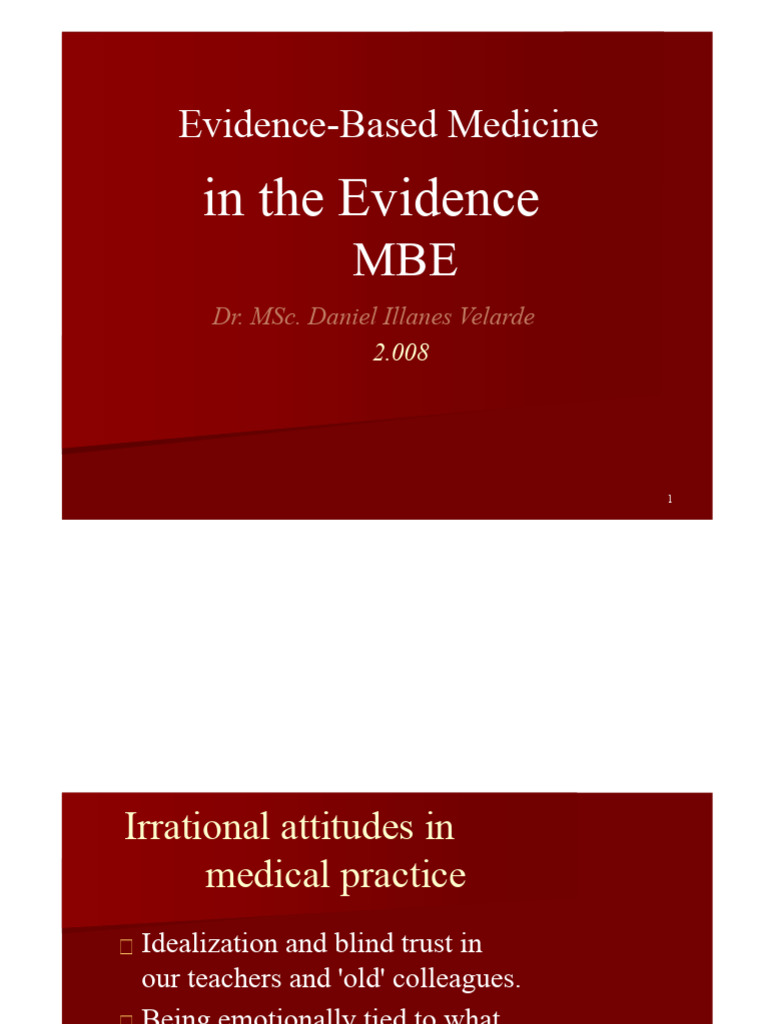 Understanding Evidence-Based Medicine | PDF | Evidence Based Medicine ...