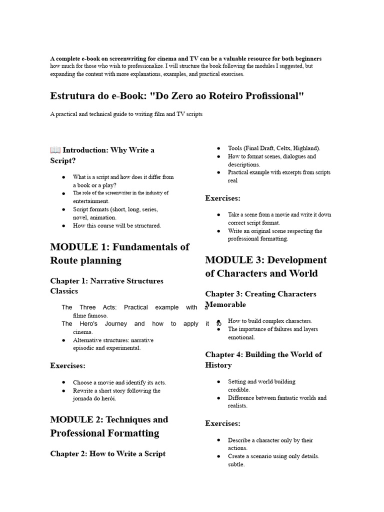 Screenwriting E-Book: From Zero to Pro | PDF | Screenwriting | Screenplay