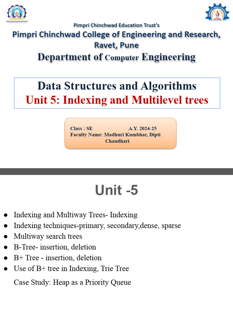 Indexing and Multilevel Trees Overview | PDF | Database Index ...