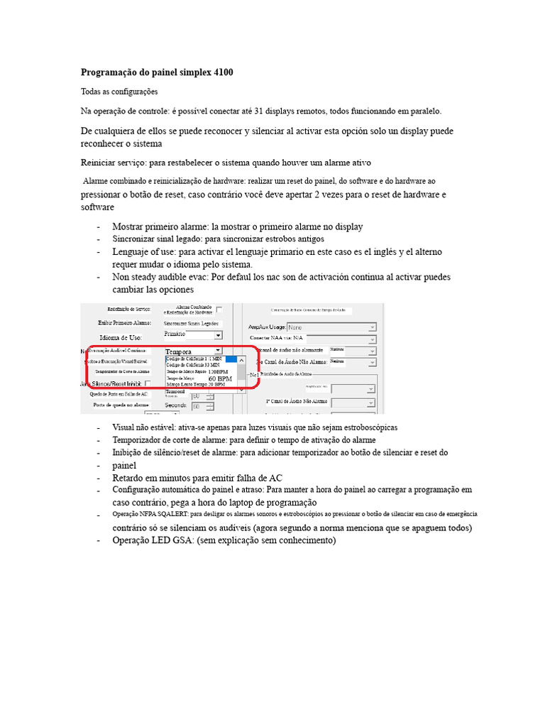 Notas de Programação do painel simplex 4100 | PDF | Hardware de ...