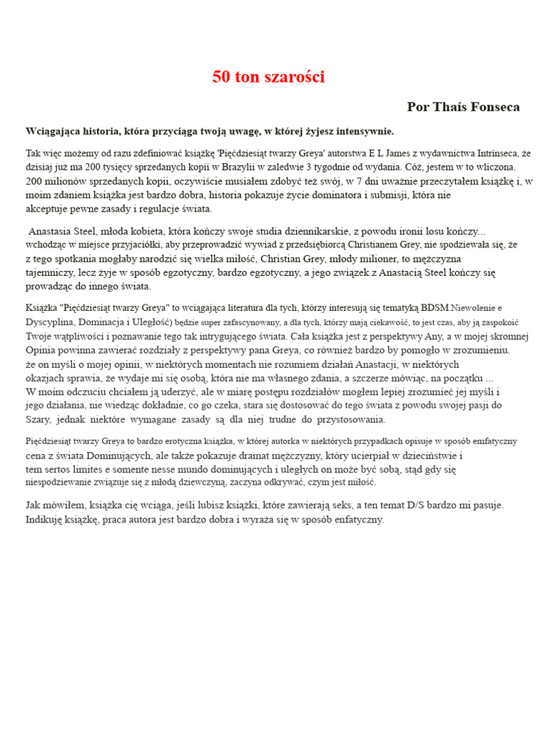 50 Twarzy Greya | PDF