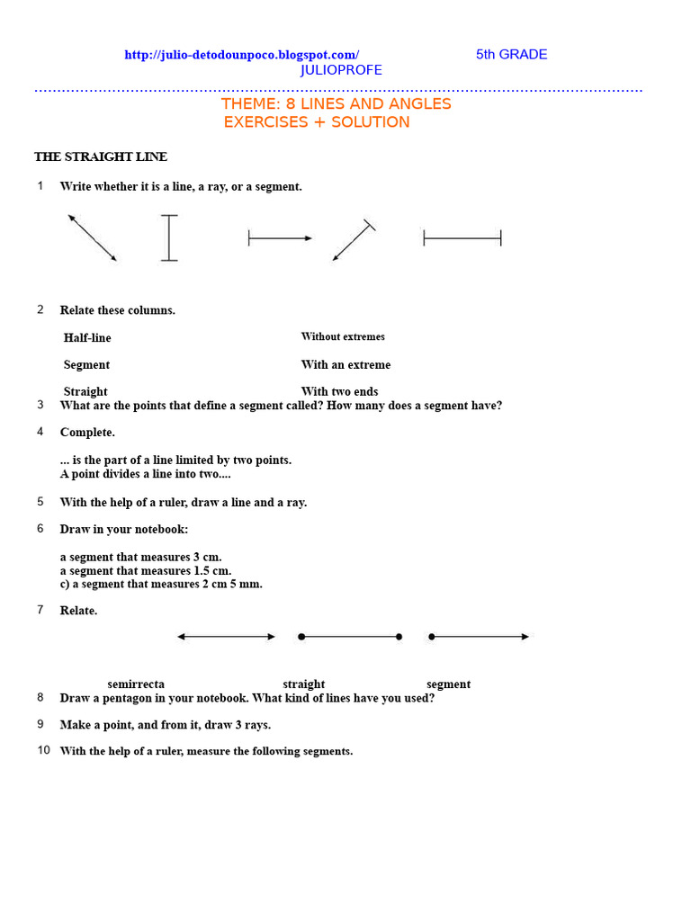 Workshop on Lines and Angles | PDF | Line (Geometry) | Perpendicular