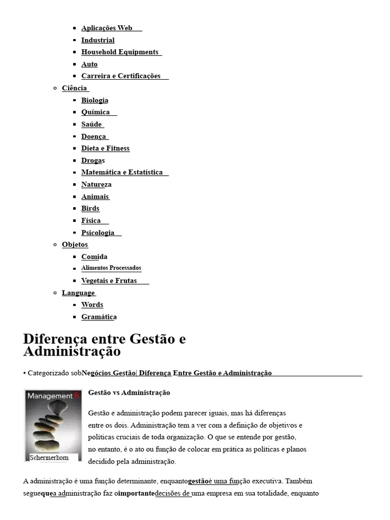 Diferença entre Gestão e Administração | PDF | Liderança