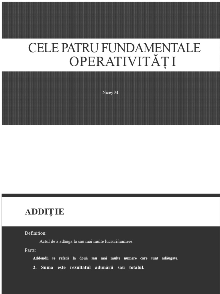 Cele Patru Operații Fundamentale | PDF