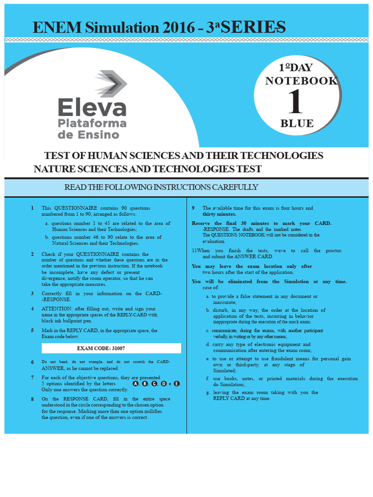 ENEM Simulation 3rd Series | PDF