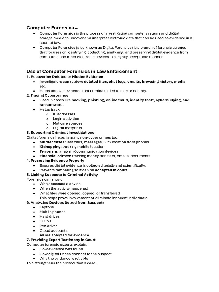 CSDF Unit 3 | PDF | Computer Forensics | Digital Forensics