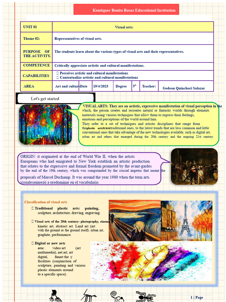 Art and Culture 3rd and 4th UNIT 01 -ACTIV 02 | PDF | Pencil | Drawing