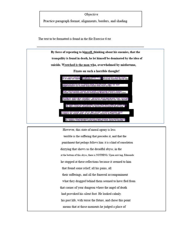 The text to which formatting should be applied is found in the file ...