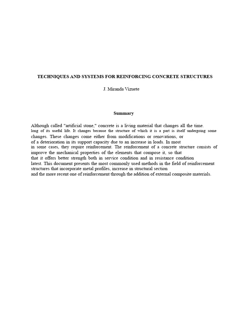 Concrete Structure Reinforcement Techniques | PDF | Composite Material ...