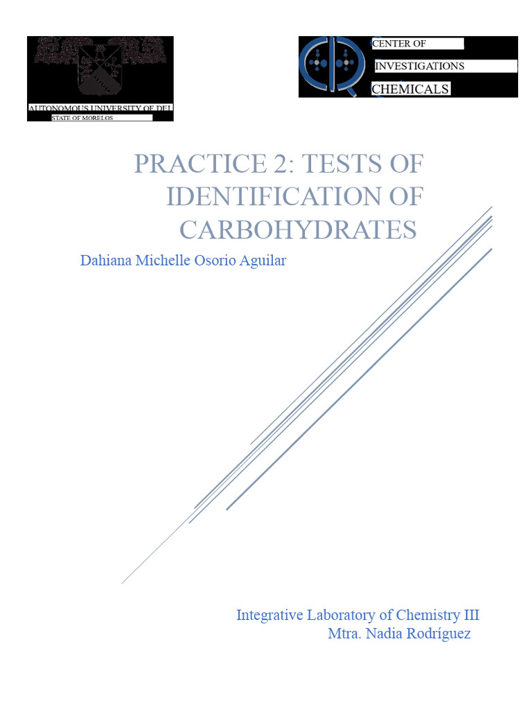 Carbohydrate Identification Tests Guide | PDF | Carbohydrates | Glucose