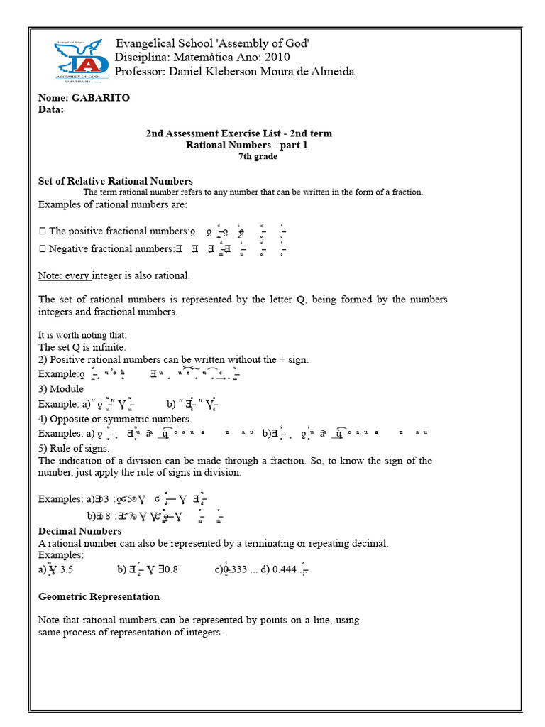 7th Grade Rational Numbers Guide | PDF | Rational Number | Numbers