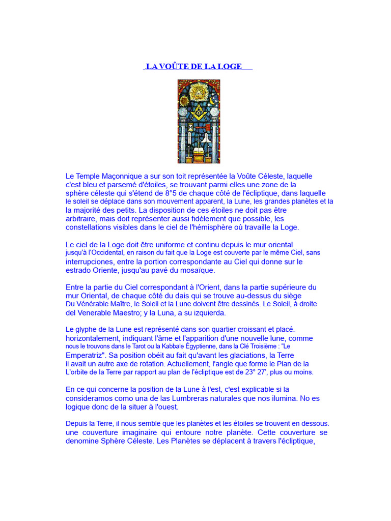 Symbolisme de la Voûte Céleste Maçonnique | PDF | Zodiaque | Signe ...