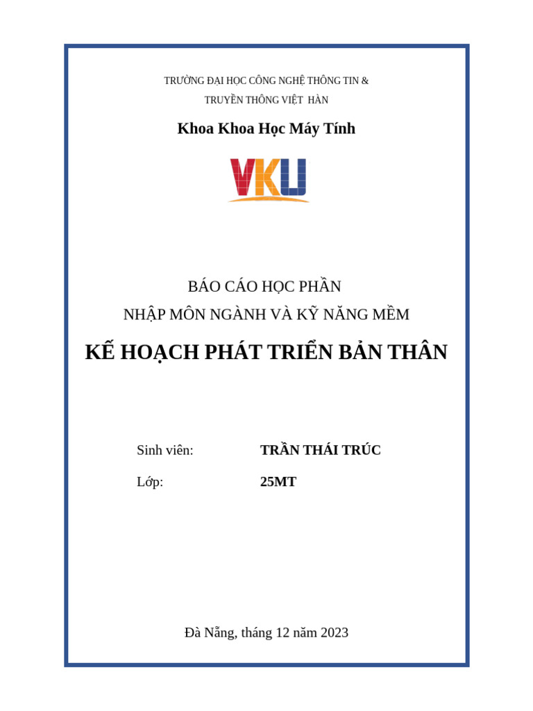Mau Ke Hoach Phat Trien Ban Than Edited | PDF