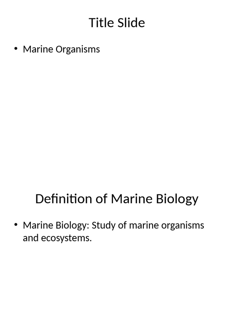 Marine Biology PPT 3 | PDF