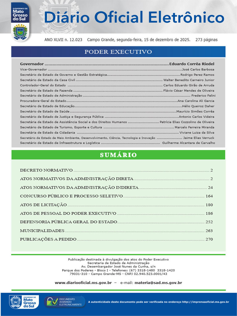Atos do Poder Executivo - Diário Oficial 12.023 | PDF | Taxa de crédito ...