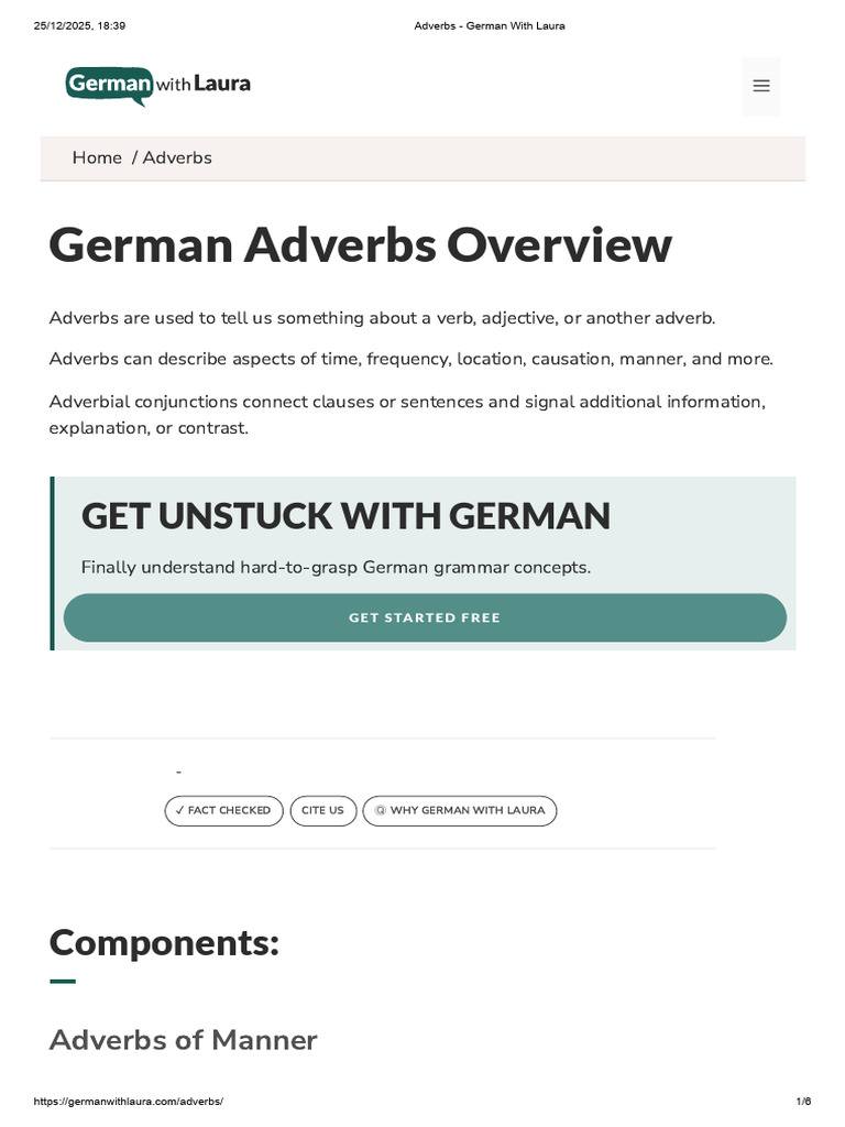 German Adverbs Explained: Types & Uses | PDF | Adverb | Adjective