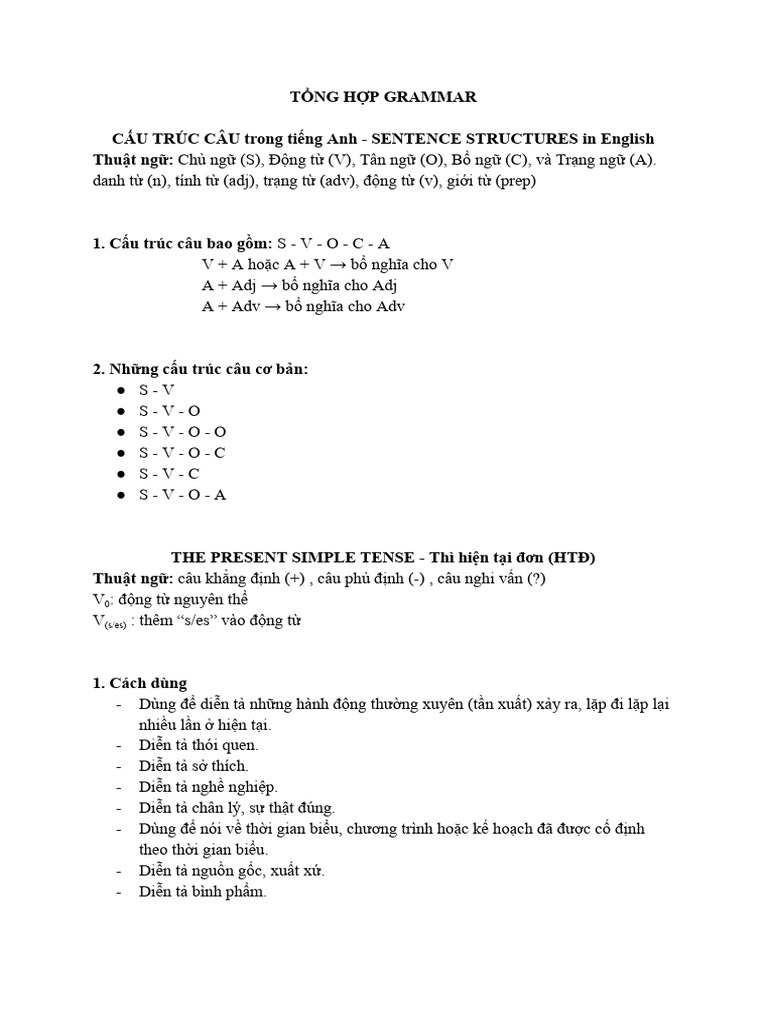 T NG H P Grammar | PDF