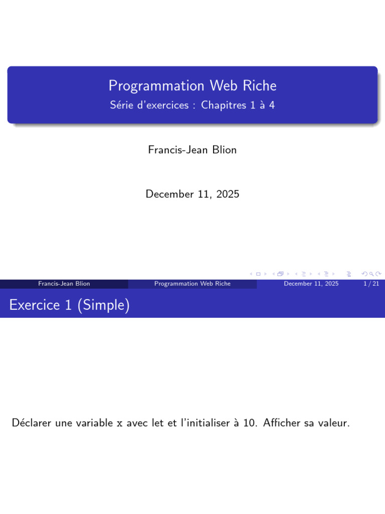 Exercices de Programmation Web Riche | PDF | Programmation informatique ...