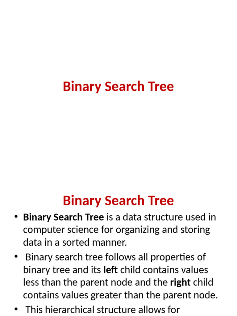 Binary search Tree | PDF | Algorithms And Data Structures