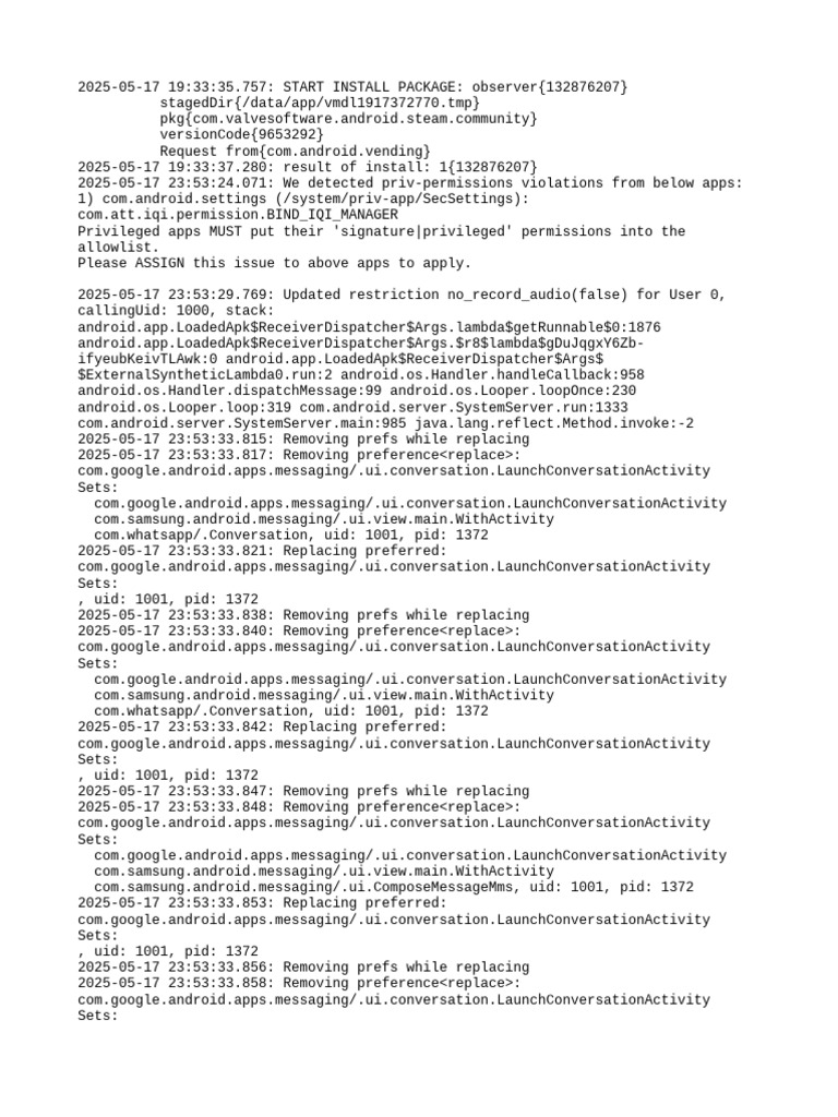 Pm Debug Info | PDF | Android (Operating System) | Mobile Software