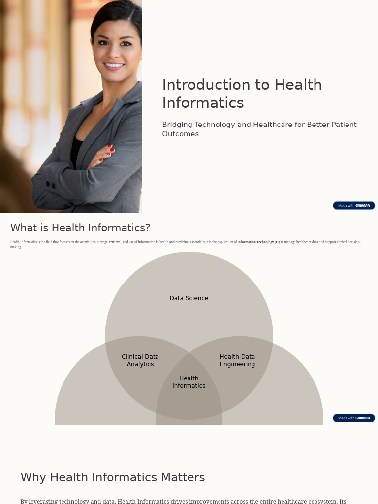 Health Informatics: Enhancing Patient Care | PDF | Electronic Health ...