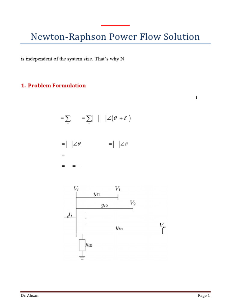 Newton-Raphson Power Flow Method | PDF | Mathematical Analysis ...