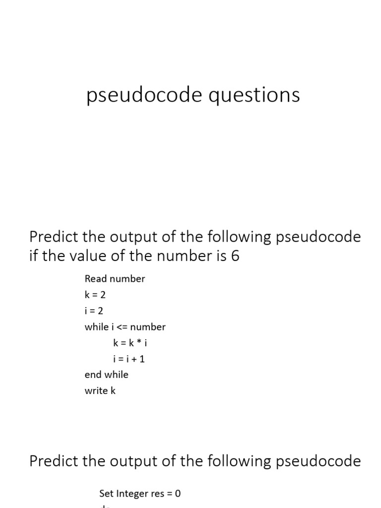 Pseudocode Output Predictions and Analysis | PDF | Software Engineering ...