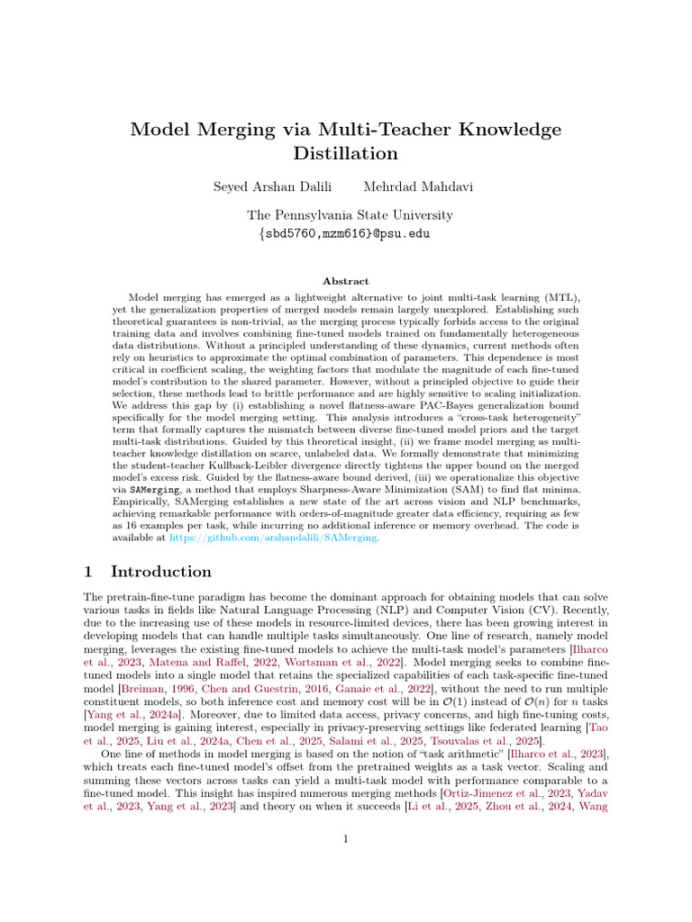 Multi-Teacher Knowledge Distillation for Model Merging | PDF | Applied ...