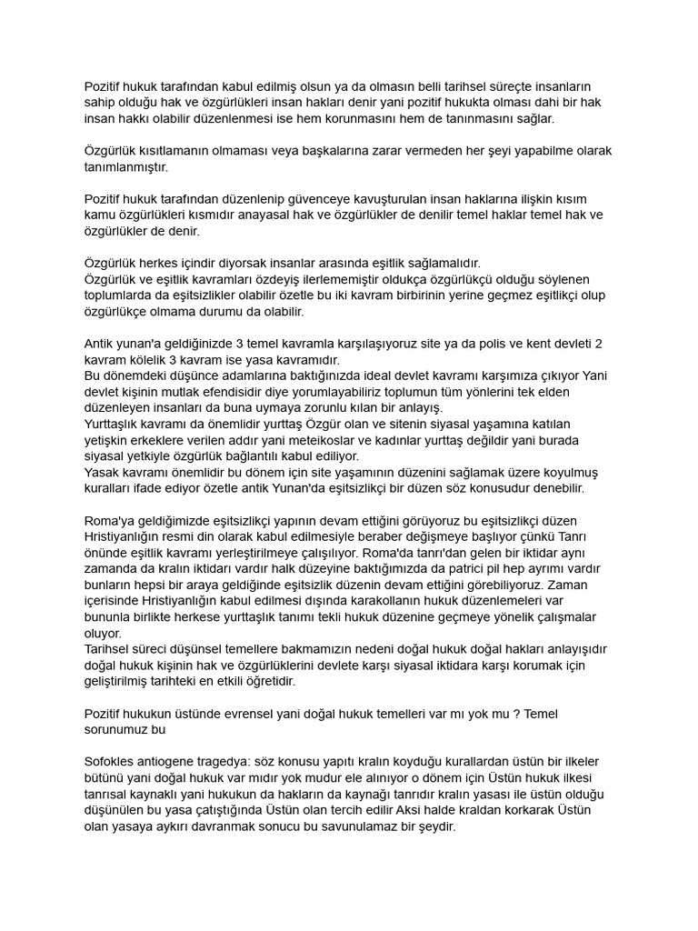 Insan Haklari Hukuku Ders Notu | PDF