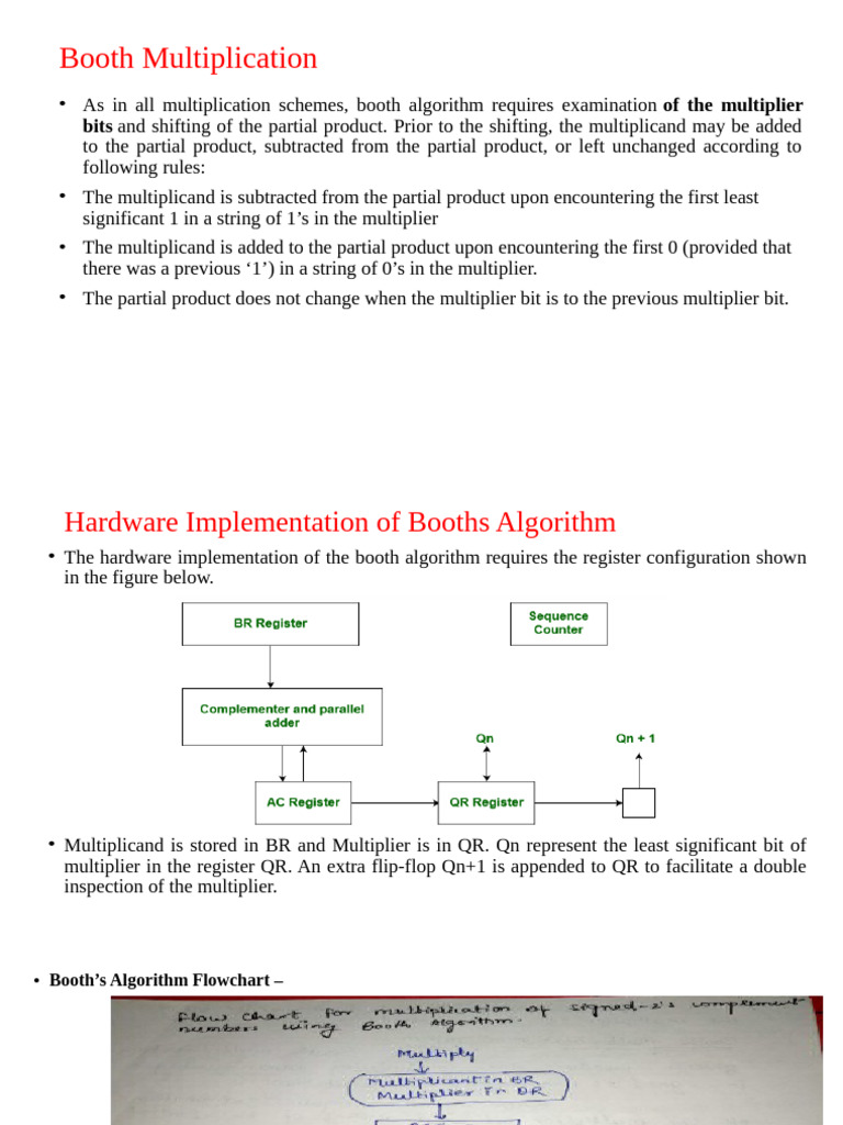 Booth Multiplication Algorithm Explained | PDF
