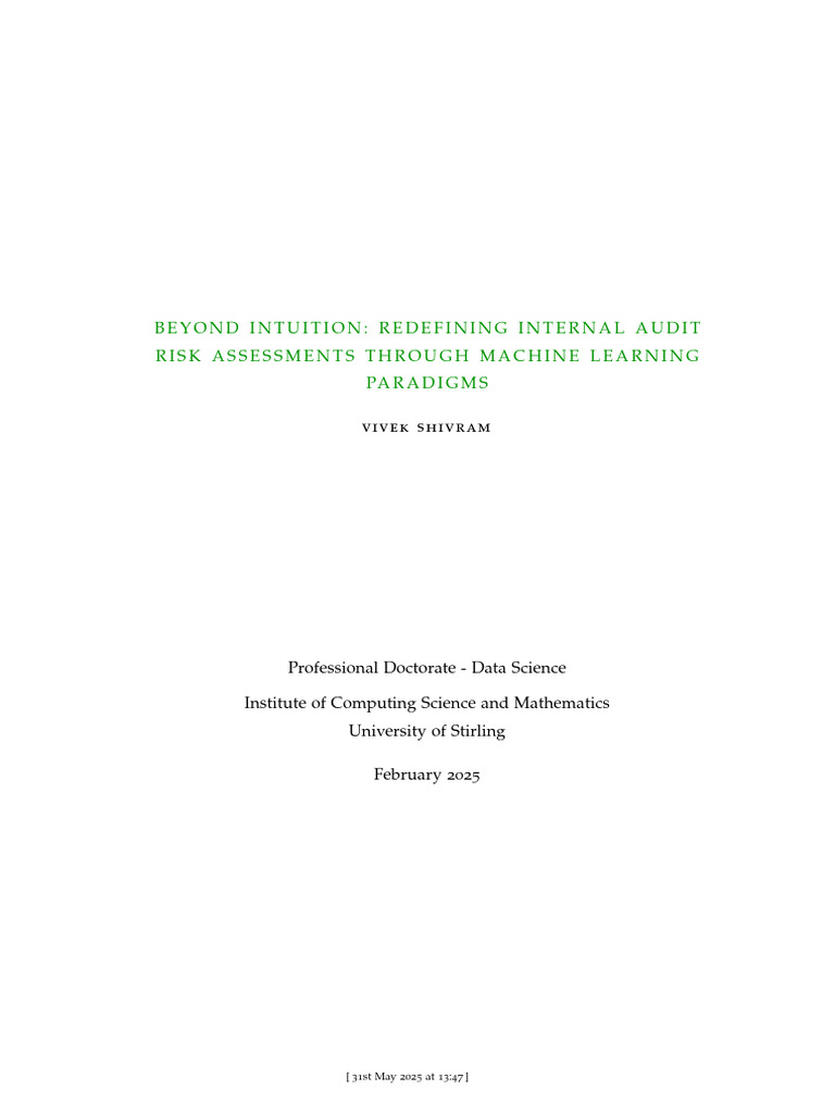 Machine Learning in Internal Audit Risk Assessments | PDF | Internal ...