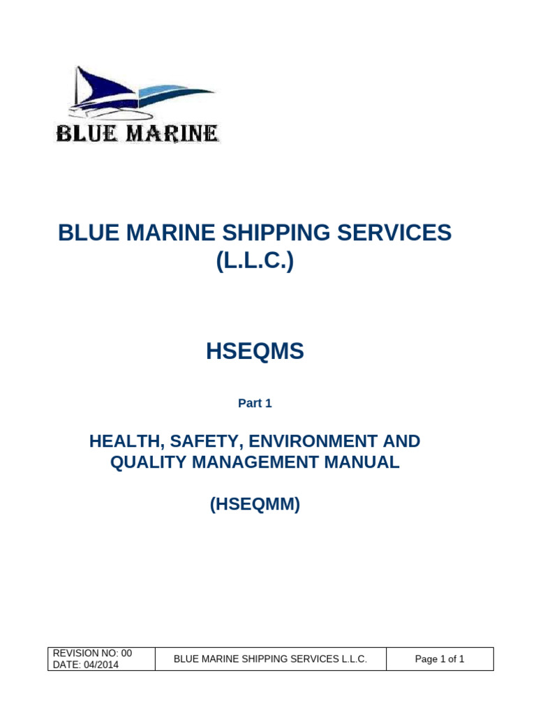 HSEQ Management Manual for Shipping | PDF