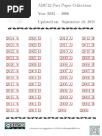 AMC10 Past Papers 2000-2024 Collection | PDF | Area | Square Root