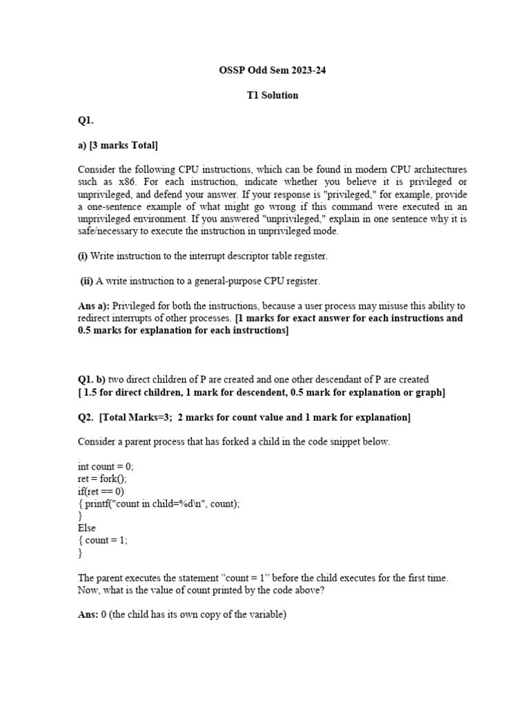 CPU Privilege Levels and Process Management | PDF | Computer Hardware ...