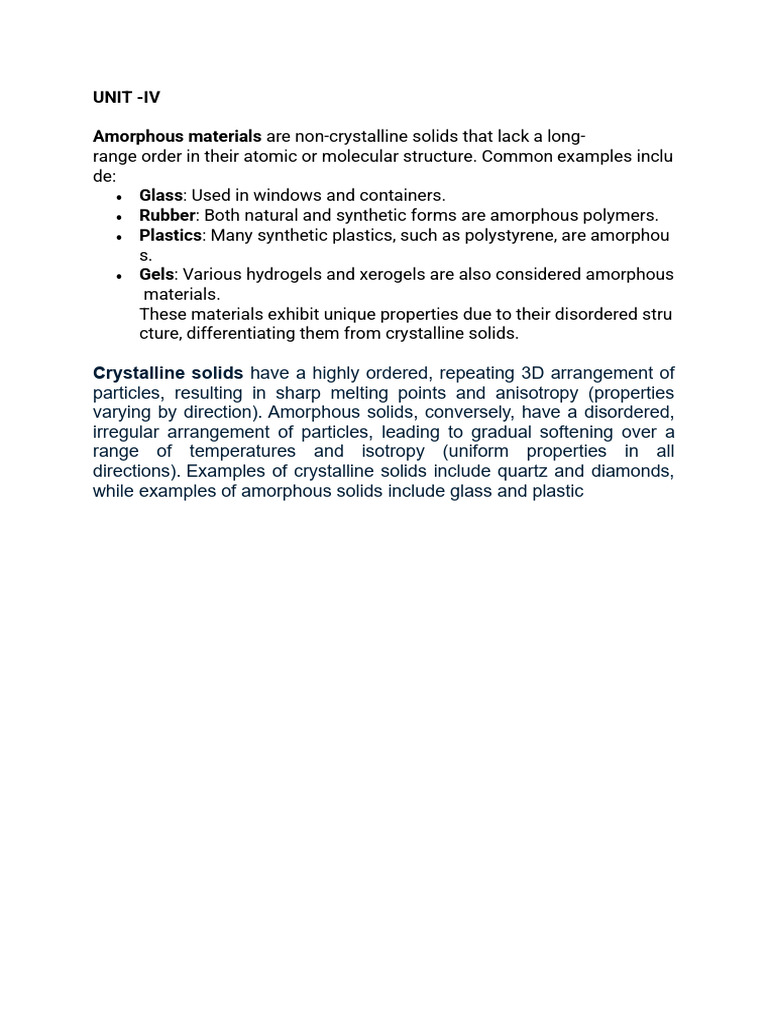 Understanding Amorphous Materials and Glass Formation | PDF | Liquid ...