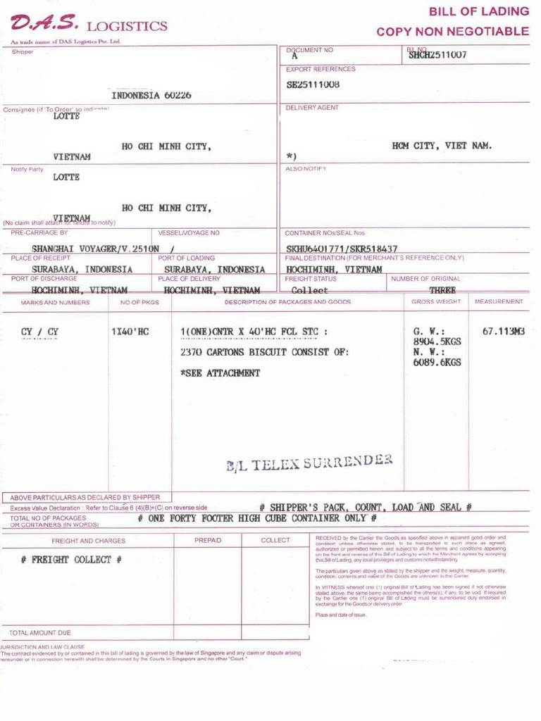 Telex Release BL | PDF
