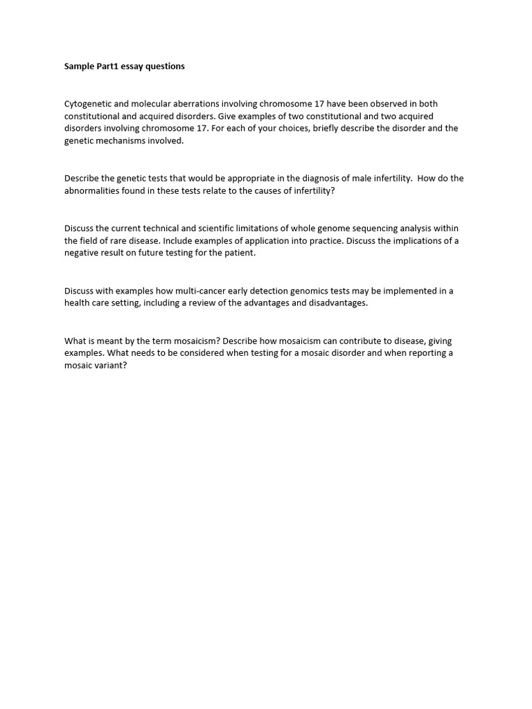 Sample Part1 Essay Questions | PDF