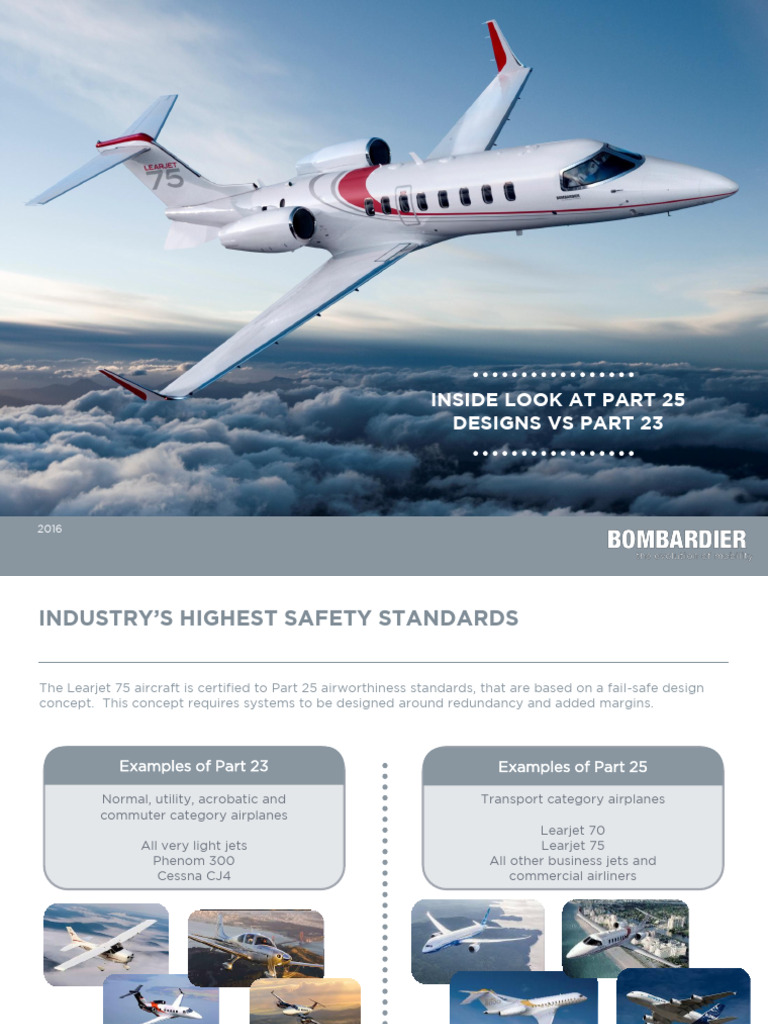 Learjet 75: Part 25 Safety Standards | PDF | Aircraft Flight Control ...