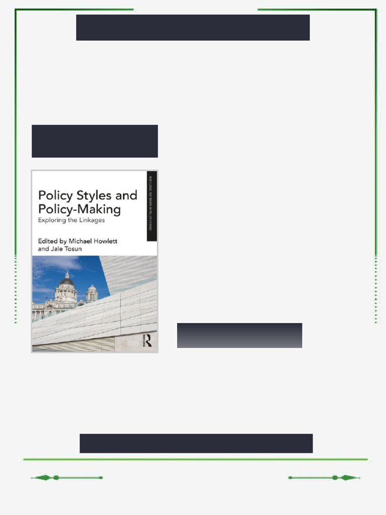 Policy Styles and Policy Making Exploring the Linkages Routledge ...