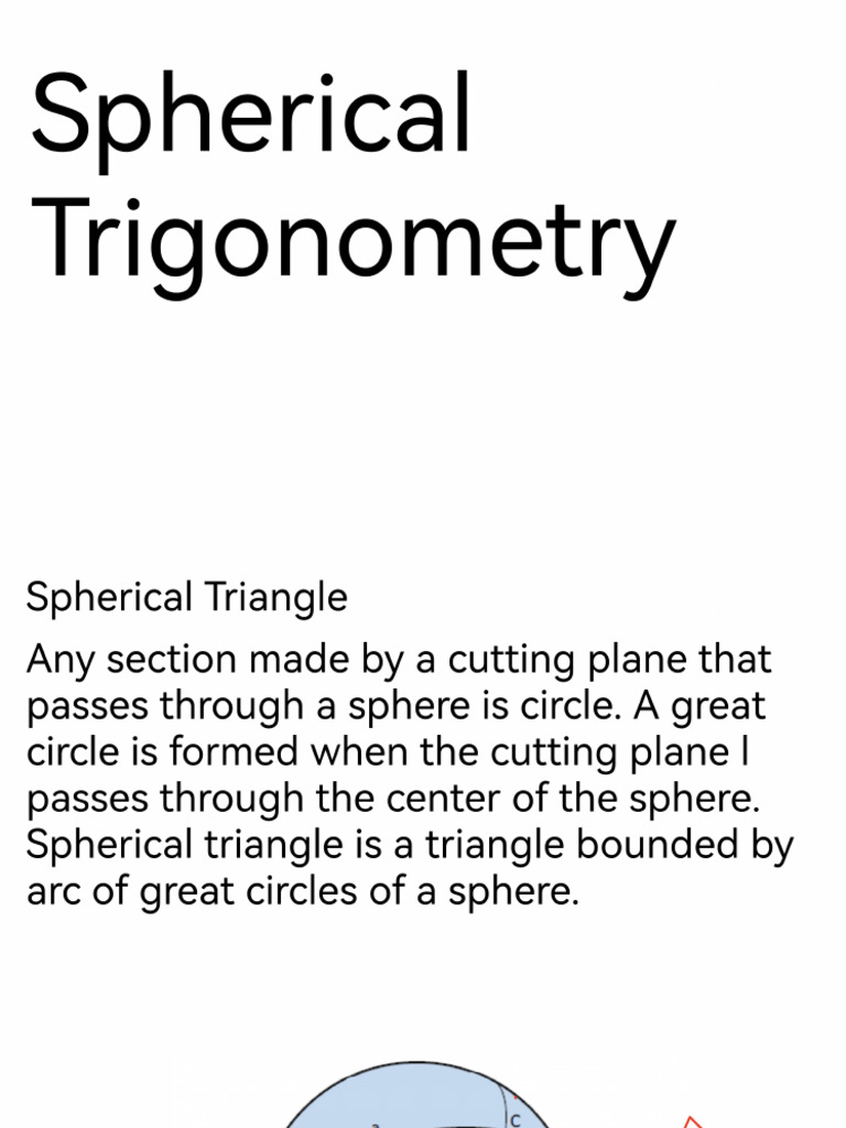 A Spherical Trigonometry - 202511202032 - 26765 | PDF